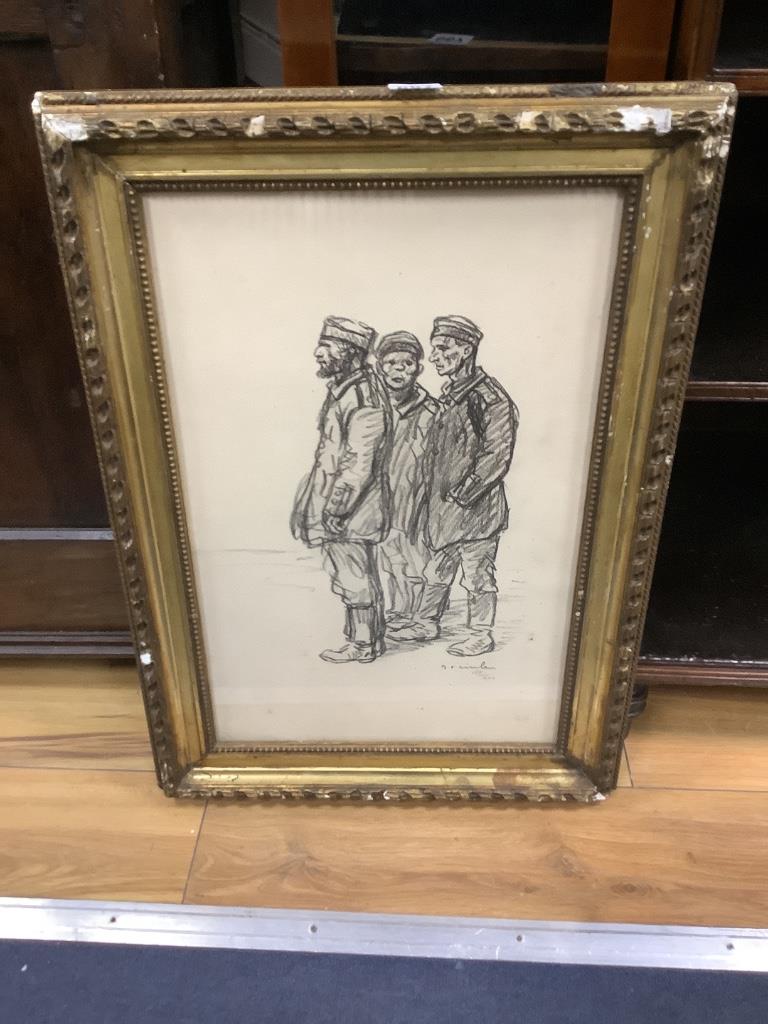 Théophile Alexandre Steinlen (1859-1923), lithograph, Three German sailors, signed in the print, numbered 155/400, 48 x 31cm